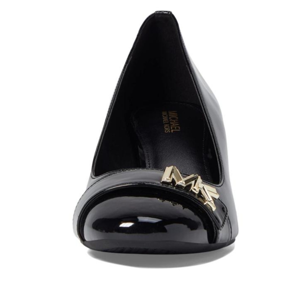 Michael Kors NEW NIB Jilly Flex Black Patent Block Heel Logo Pumps 8 - Picture 5 of 9